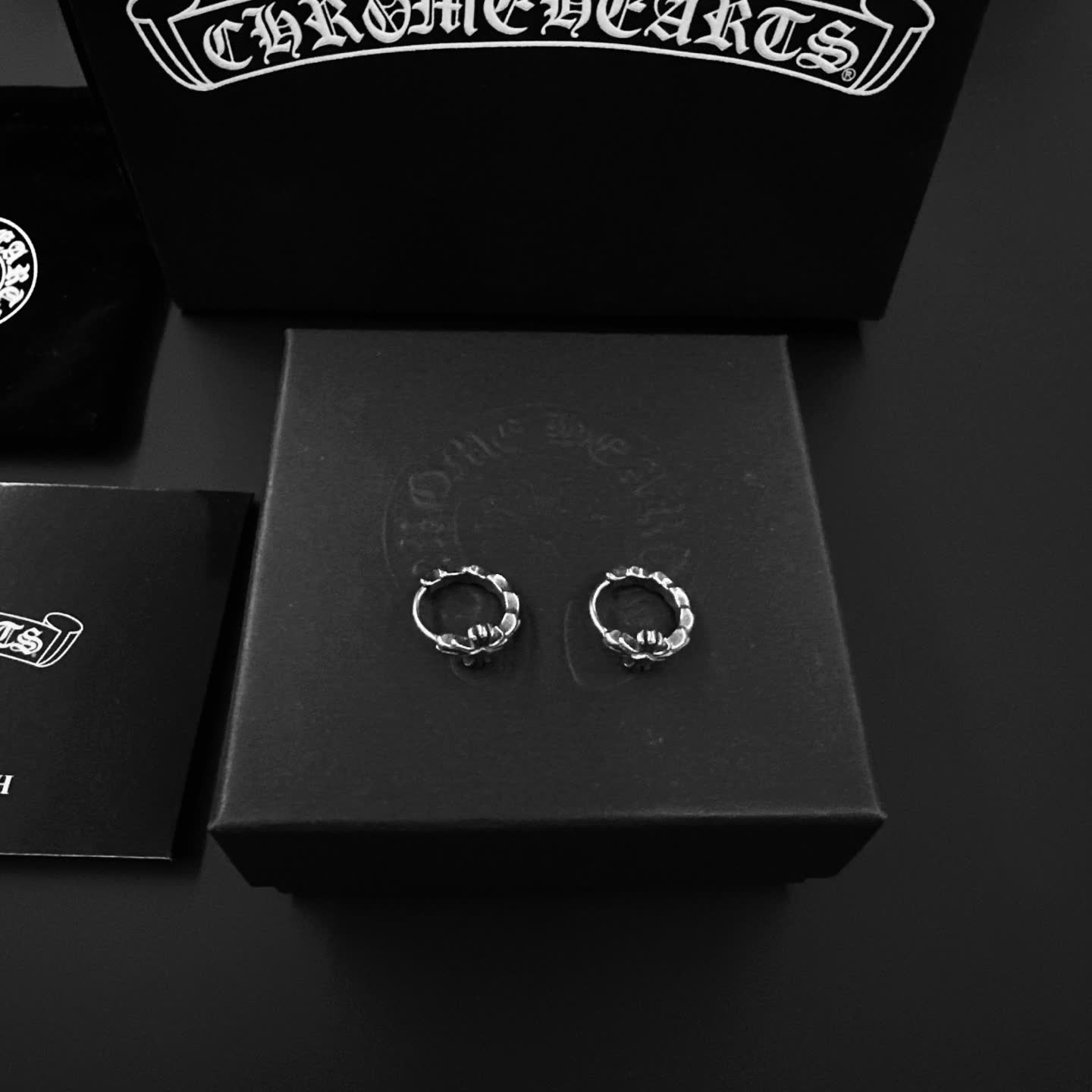 Chrome Hearts Silver Hoop Earrings